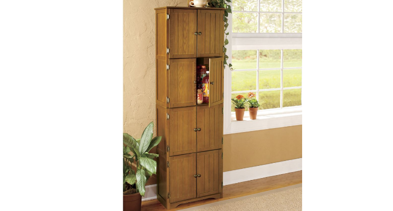 8 Door Wall Cabinet- Oak open box R...