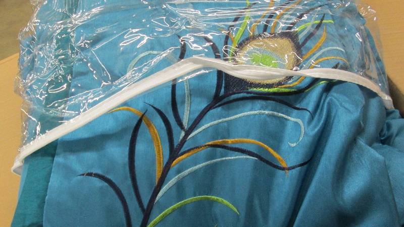 Embroidered Peacock Comforter Set  ...