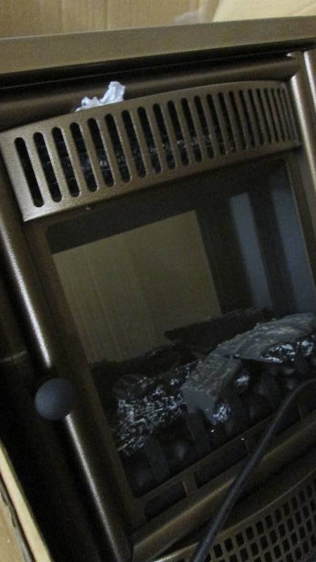 Electric Fireplace Stove Bronze ope...