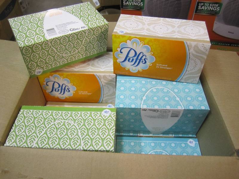 lot 7 image: Case of 24 Boxes Puffs Facial Tissu...