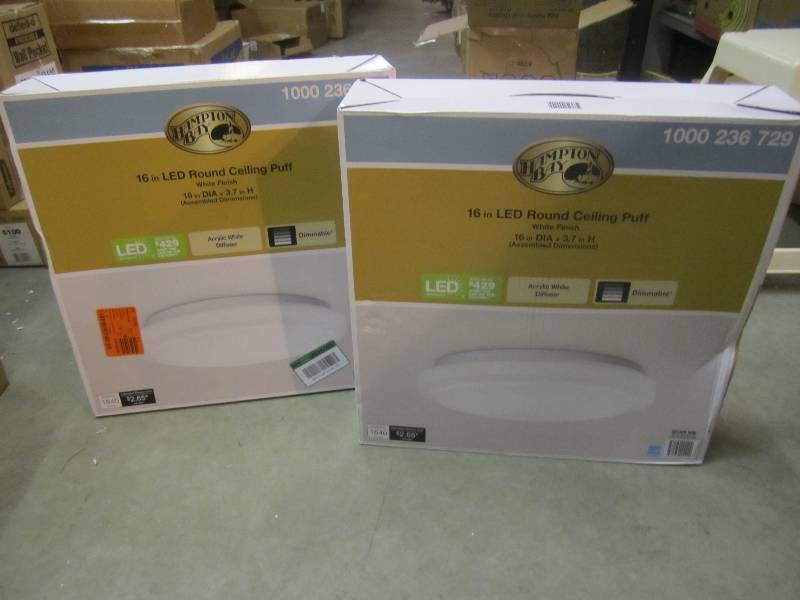 lot 358 image: Lot of 2 - 16 LED Round Ceiling Pu...