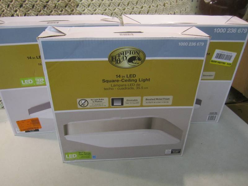 lot 359 image: Lot of 3 - 14 LED Square Ceiling L...