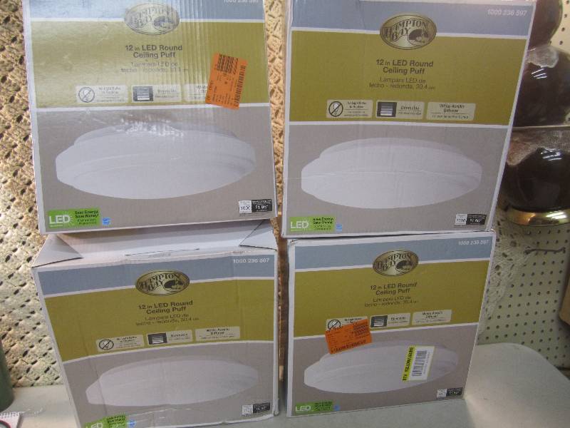 lot 360 image: Lot of 4 - 12 LED Round Ceiling Pu...