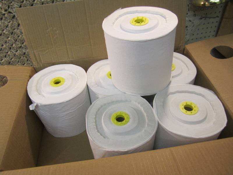 lot 36 image: Case of 6 White High Capacity Roll ...