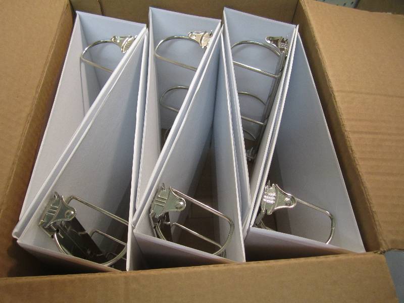 lot 44 image: Case of 6 - 4 inch 3-Ring Binders D...
