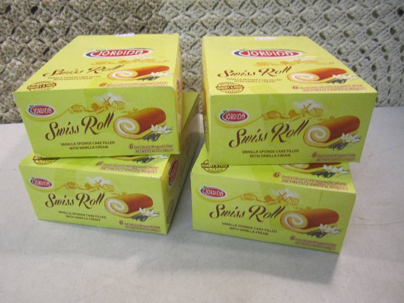 lot 130 image: Lot of 4 Boxes Jordina Swiss Rolls ...