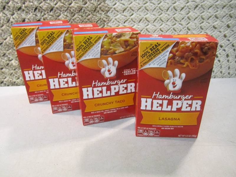 lot 132 image: Lot of 4 Boxes Hamburger Helper 3 C...