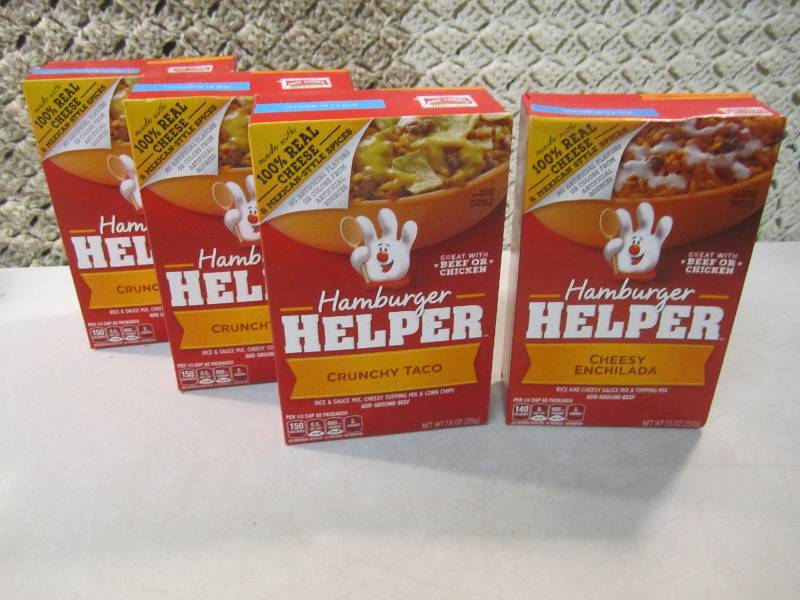 lot 133 image: Lot of 4 Boxes Hamburger Helper 3 C...
