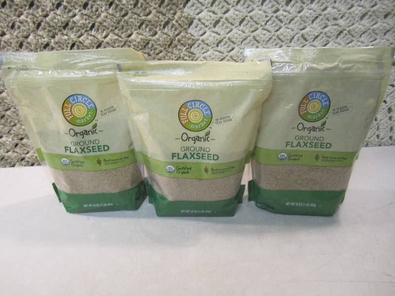 lot 148 image: Lot of 3 Bags Organic Ground Flax S...