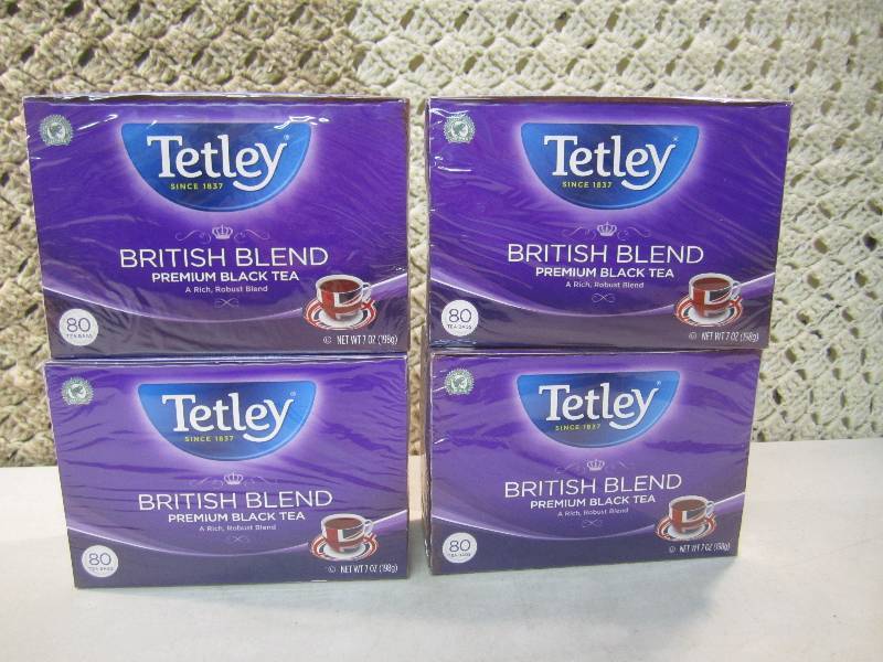 lot 150 image: Lot of 4 Boxes Tetley British Blend...