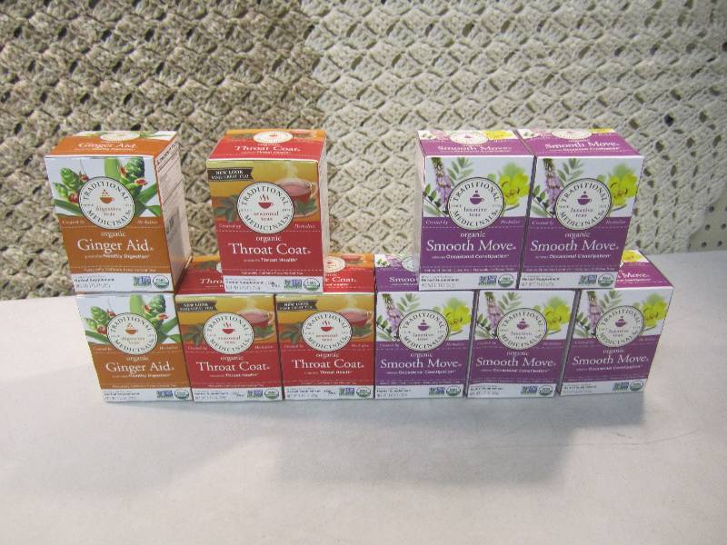 lot 152 image: Mix Lot of 10 Boxes Organic Tea Gin...