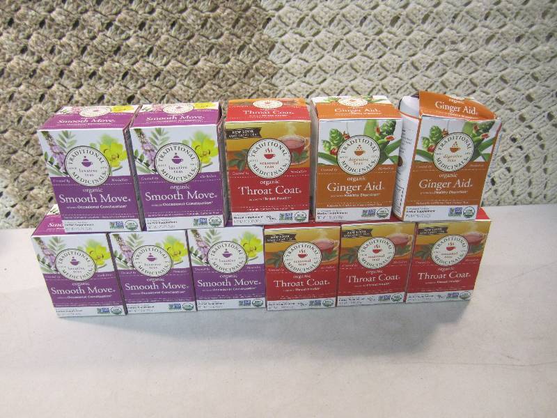 lot 153 image: Mix Lot of 11 Boxes Organic Tea Gin...
