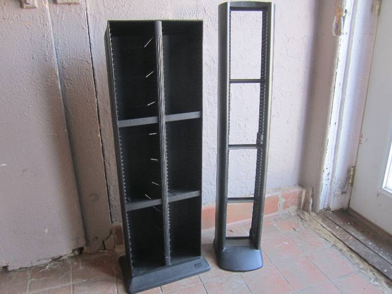 lot 165 image: Lot of 2 Tower CD Racks Tallest is ...