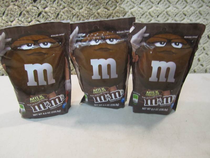 lot 235 image: Lot of 3 Bags M&Ms Best by Sept 20...
