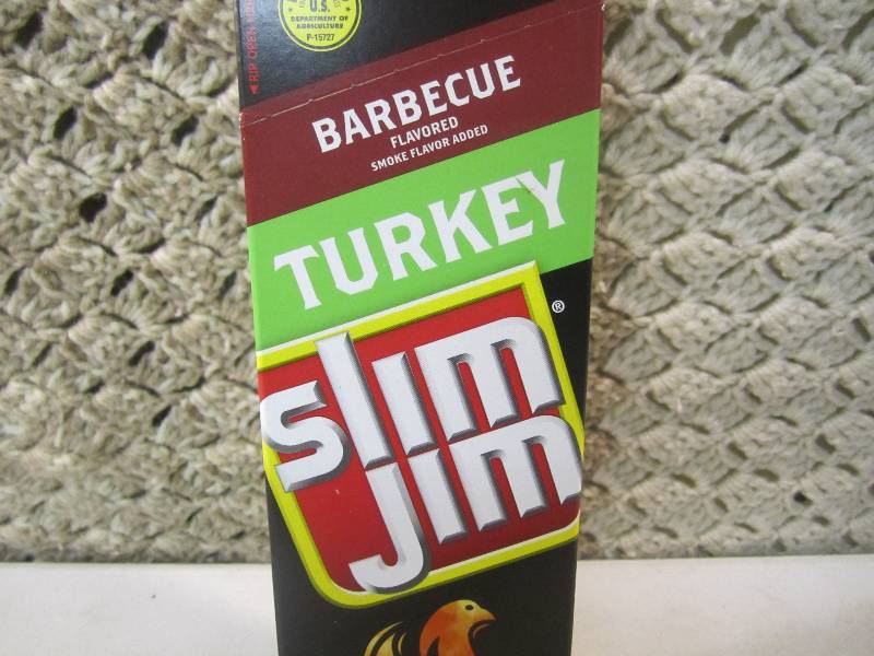 lot 242 image: Box of 24 Slim Jim Snack Sticks Bar...