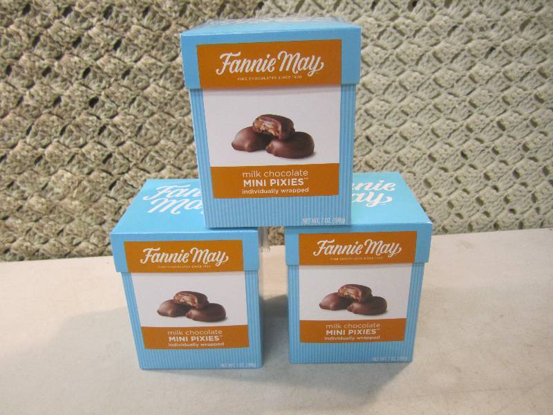 lot 261 image: Lot of 3 Boxes Fannie May Milk Choc...