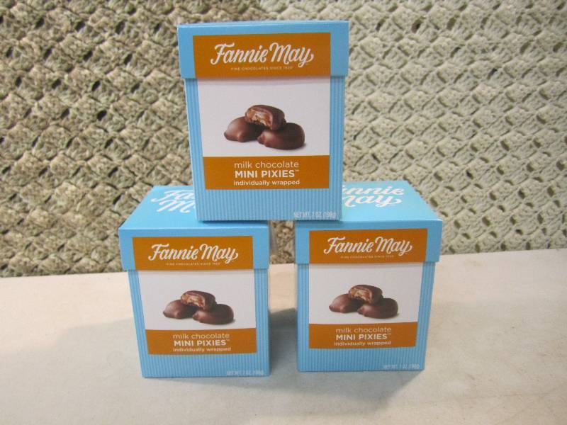 lot 262 image: Lot of 3 Boxes Fannie May Milk Choc...