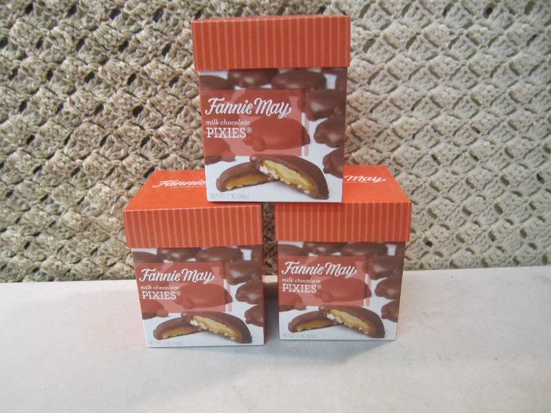 lot 264 image: Lot of 3 Boxes Fannie May Milk Choc...