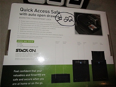lot 22 image: Stack-On Quick Access Safe - Biometric Lock