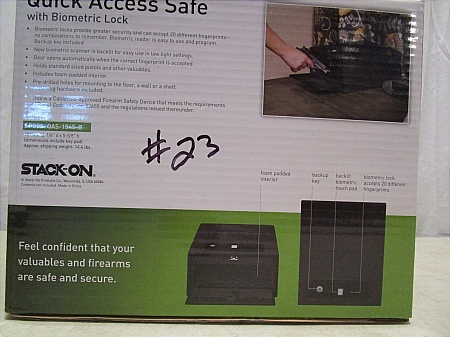 lot 23 image: Stack-On Quick Access Safe - Biometric Lock