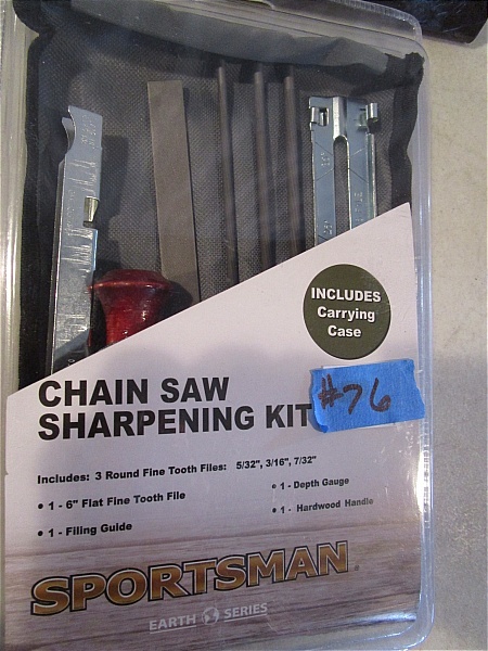 lot 76 image: Chain Saw Sharpening Kit