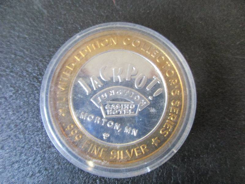 Limited Edition Gaming Token Jackpot Morton, MN, 1-Ounce .999 Fine Silver