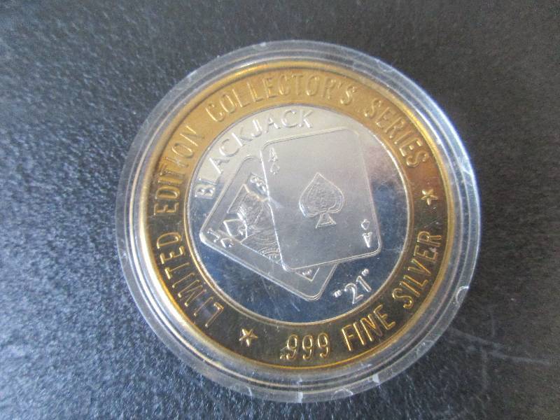Limited Edition Gaming Token Lake of the Torches Black Jack, 1-Ounce .999 Fine Silver