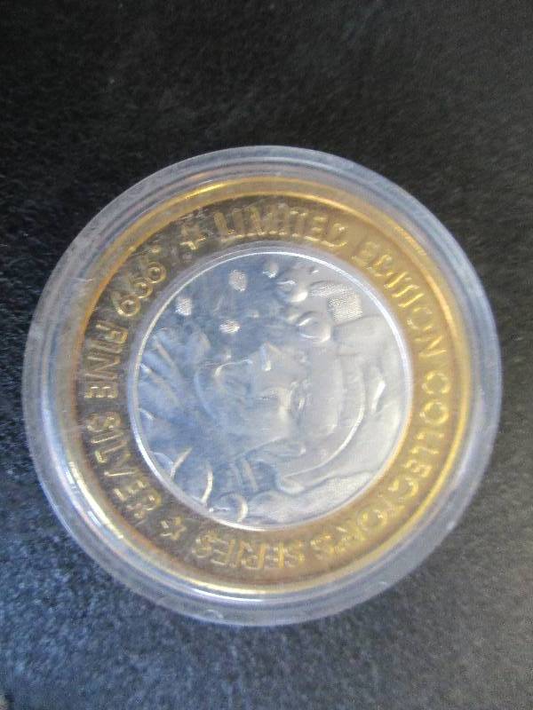 Limited Edition Gaming Token Harrahs Vegas, 1-Ounce .999 Fine Silver