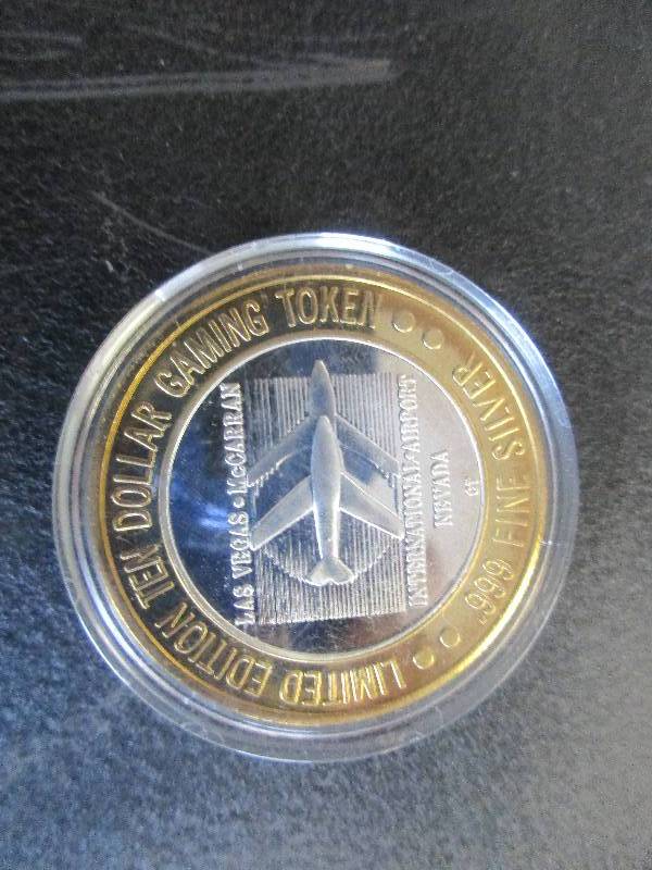 Limited Edition Gaming Token Royal Flush Las Vegas International Airport, 1-Ounce .999 Fine Silver