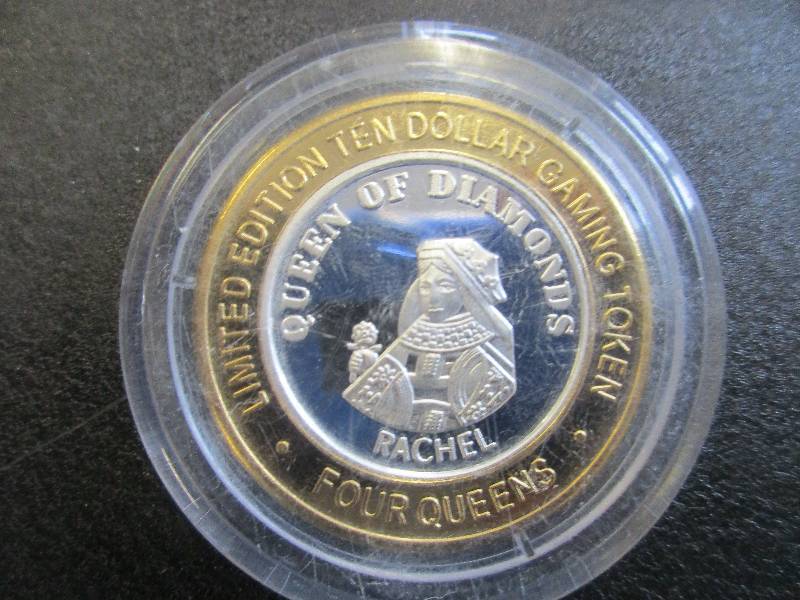 Limited Edition Gaming Token Queen of Diamonds Las Vegas, 1-Ounce .999 Fine Silver