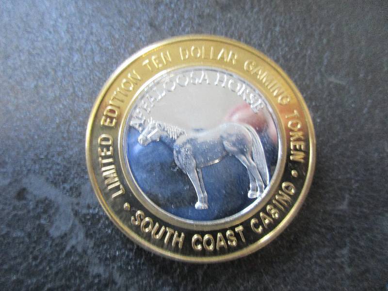 Limited Edition Gaming Token Appaloosa Horse South Coast, 1-Ounce .999 Fine Silver