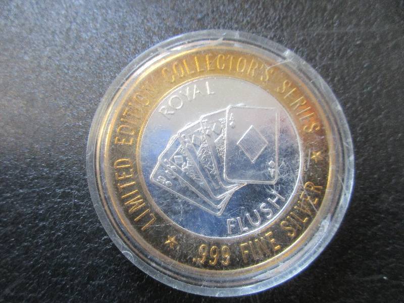 Limited Edition Gaming Token Royal Flush Lake of the Torches, 1-Ounce .999 Fine Silver
