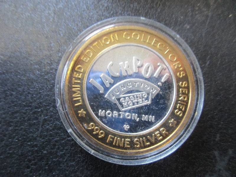 Limited Edition Gaming Token Jackpot Junction Morton, MN, 1-Ounce .999 Fine Silver