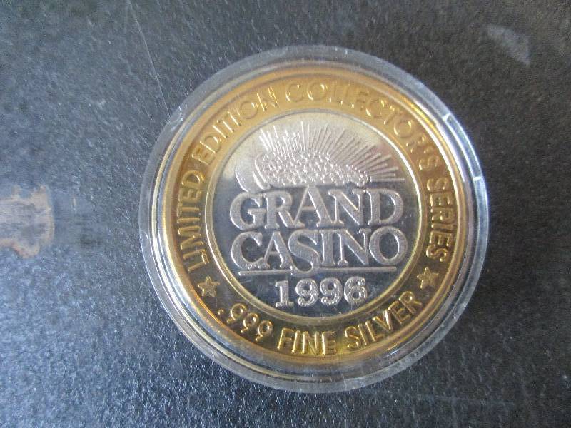 Limited Edition Gaming Token Bruce Miller Grand Casino 1996, 1-Ounce .999 Fine Silver