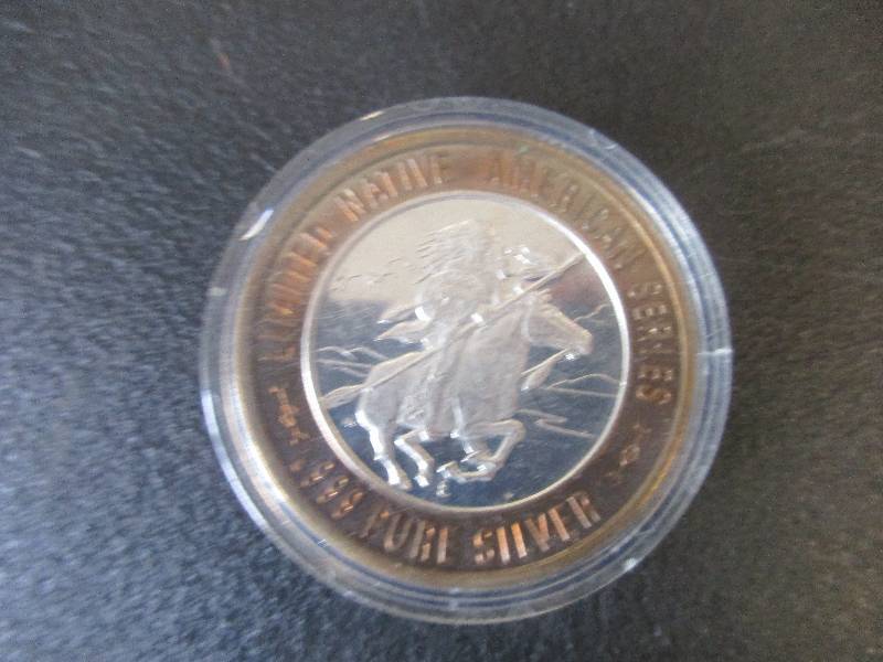 Limited Edition Gaming Token Chief Medicine Crow, 1-Ounce .999 Fine Silver