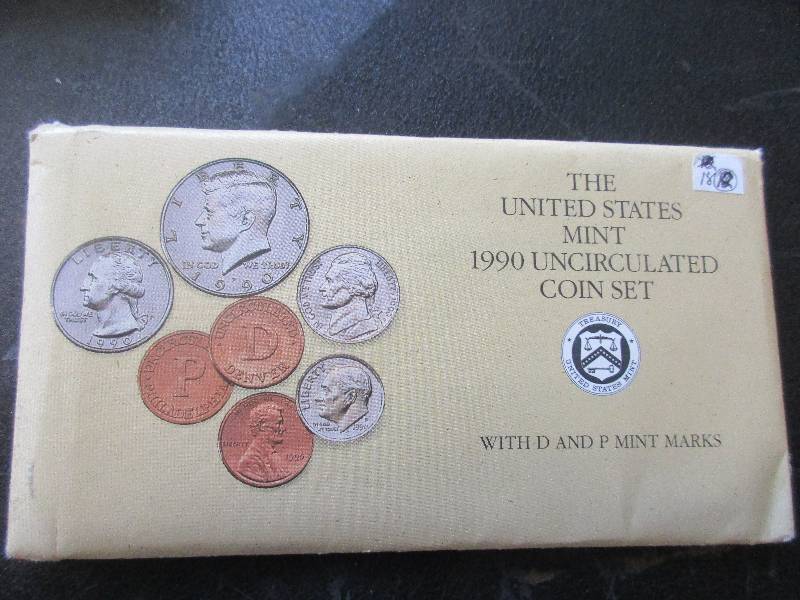 The United States Mint 1990 Uncirculated Coin Set with D&P Mint Marks