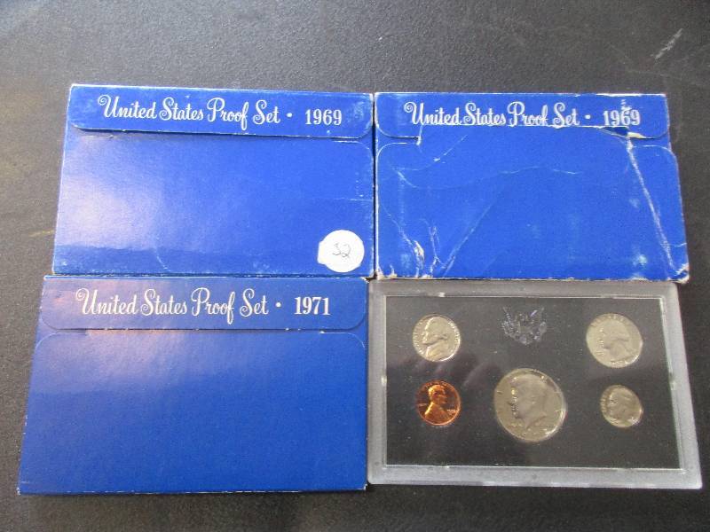 United States Proof Sets (2) 1969, 1971 and 1972