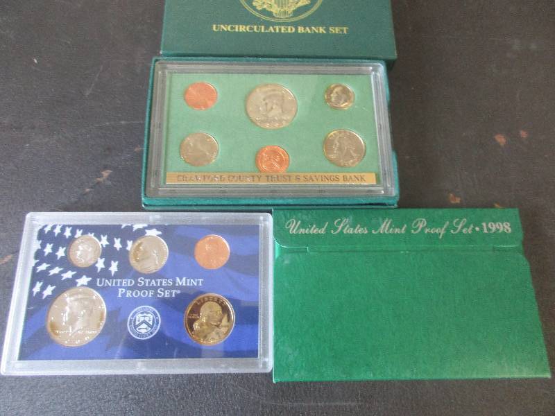 1998 Crawford County Trust and Savings Bank Set, United States Mint Set 1998 and 2000 US Mint Set
