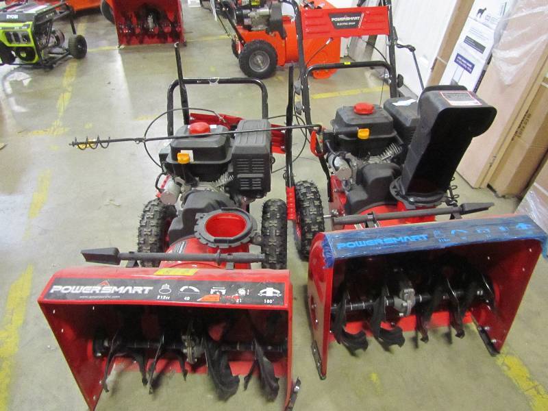lot 2 image: PowerSmart 24 in. Two-Stage Electric Start Briggs Stratton Gas Snow Blower  (x2)