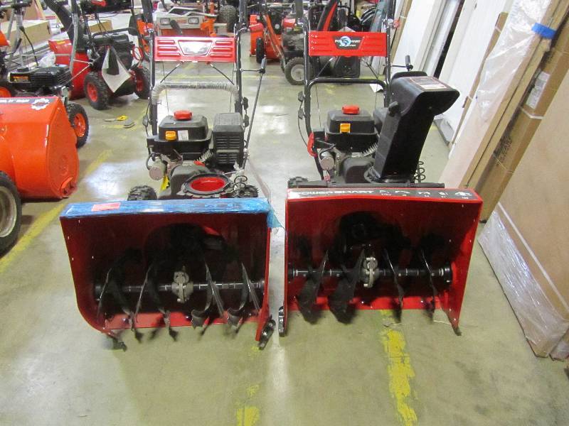 lot 4 image: PowerSmart 24 in. Two-Stage Electric Start Briggs Stratton Gas Snow Blower  (x2)