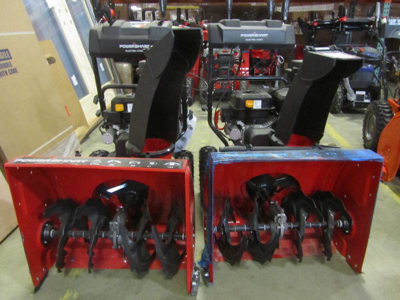 lot 5 image: PowerSmart 24 in. Two-Stage Electric Start Briggs Stratton Gas Snow Blower  (x2)