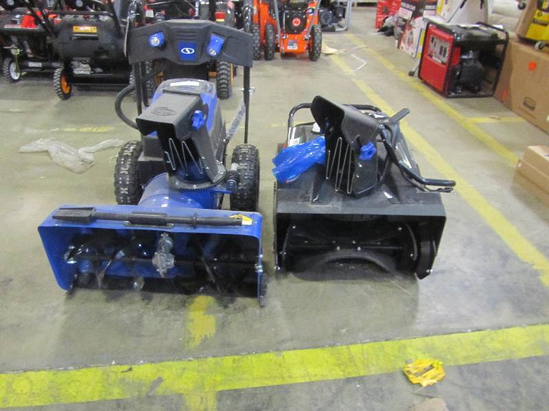 lot 12 image: Aavix 20 in. 87cc Single-Stage Recoil Start Gas Snow BlowerSnow Joe iON 24 in. Cordless Electric Self-Propelled Dual-Stage Snow Blower with (2) 6.0 Ah Batteries
