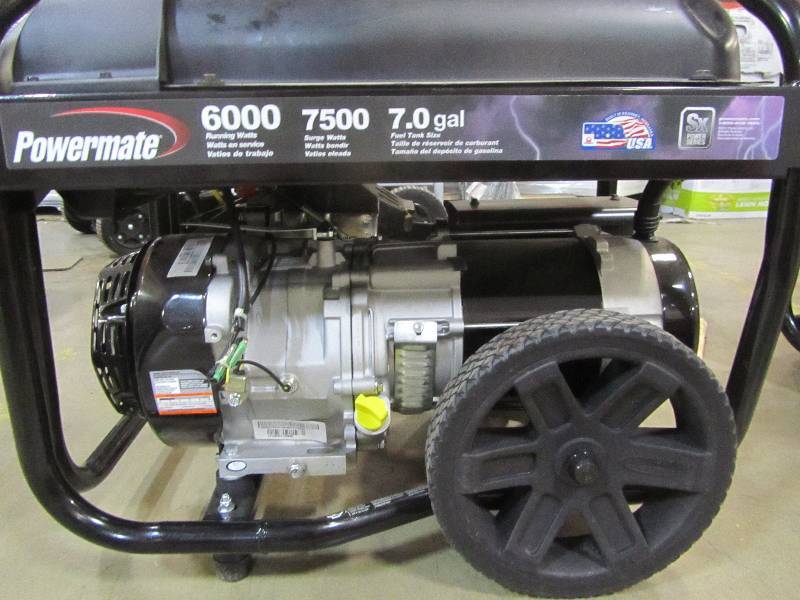 lot 17 image: Powermate 6,000-Watt Gasoline Powered Manual Start Portable Generator(x2)
