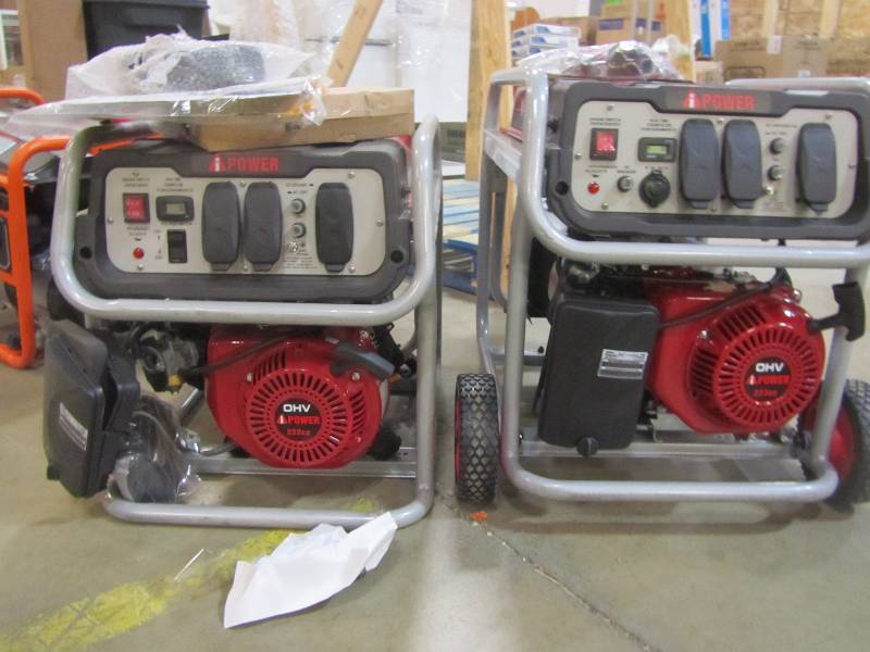 lot 22 image: A-iPower 4500-Watt Gasoline Powered Portable Generator5,000-Watt Gasoline Powered Portable Generator