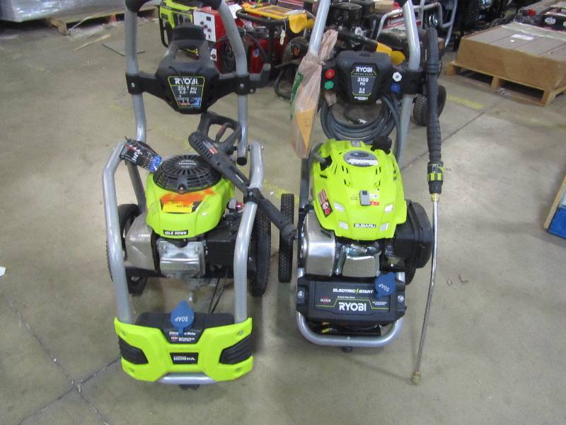 lot 27 image: Ryobi 3100-PSI 2.5-GPM Honda Gas Pressure Washer with Idle Down (x2)