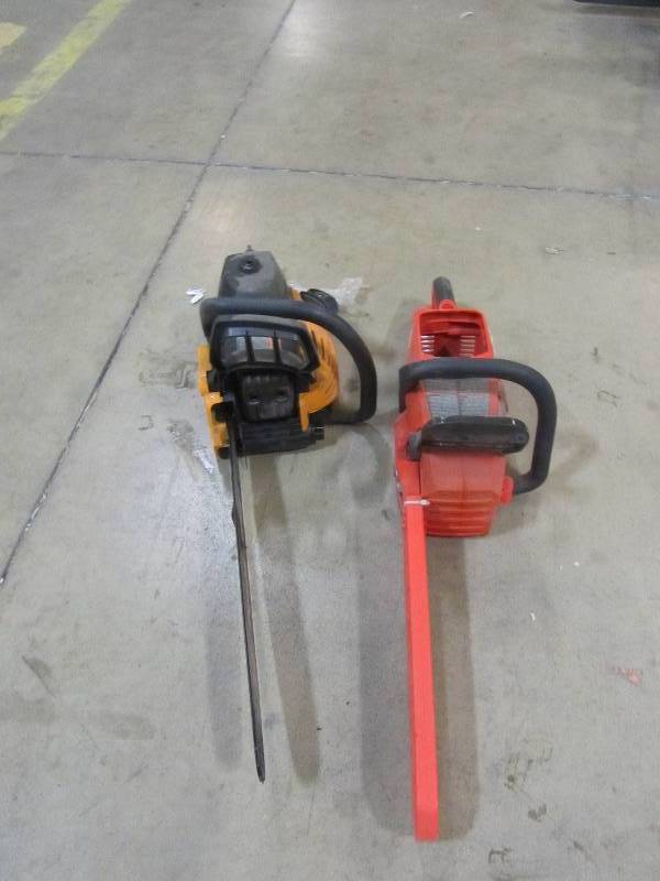 lot 38 image: Poulan Pro 20 in. 50 cc Gas ChainsawECHO 16 in. 58-Volt Brushless Lithium-Ion Cordless Chainsaw