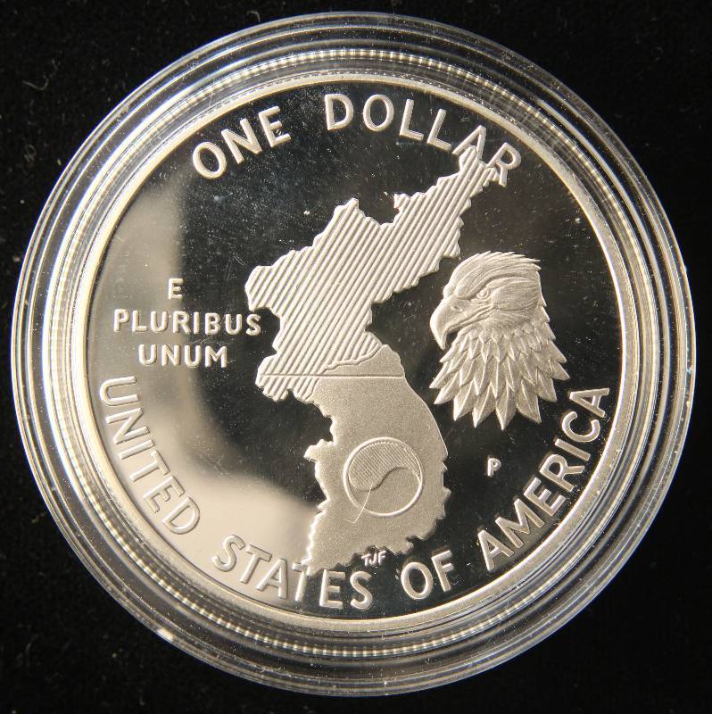 1991 US KOREA COMMEMORATIVE SILVER DOLLAR IN AIRTITE