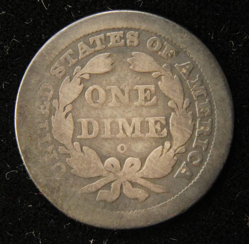 1841-O US SEATED LIBERTY SILVER DIME EARLY NEW ORLEANS COIN