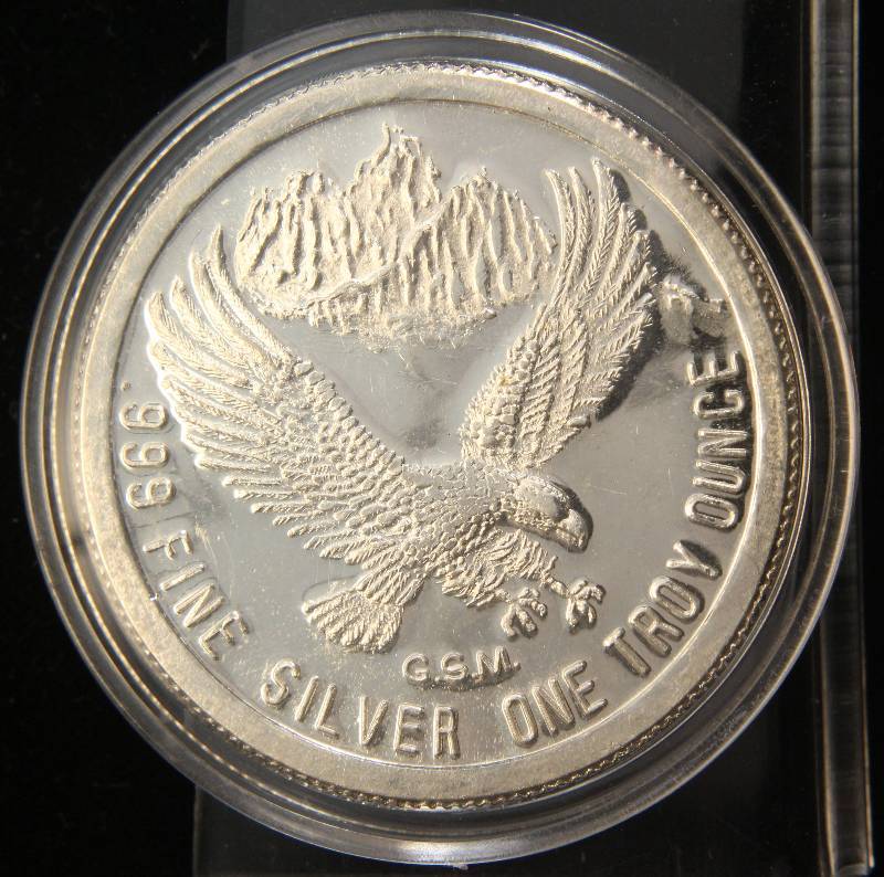 1 TROY OZ. .999 FINE SILVER PROSPECTOR GOLDEN STATE MINT IN AIRTIGHT
