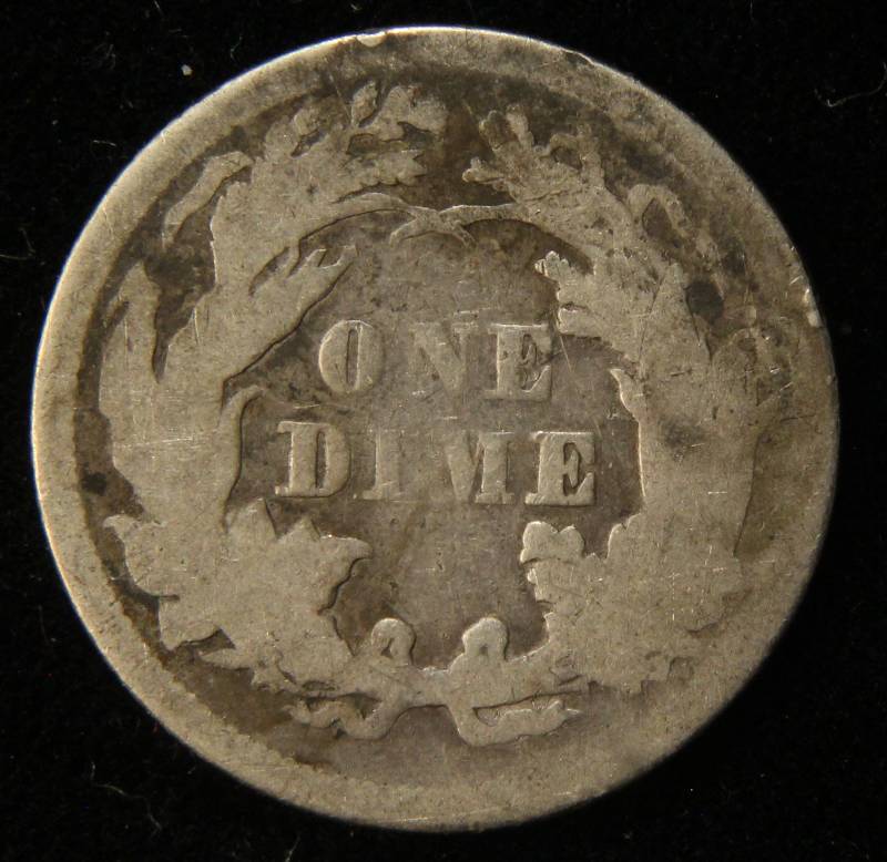 1872 US SEATED LIBERTY SILVER DIME